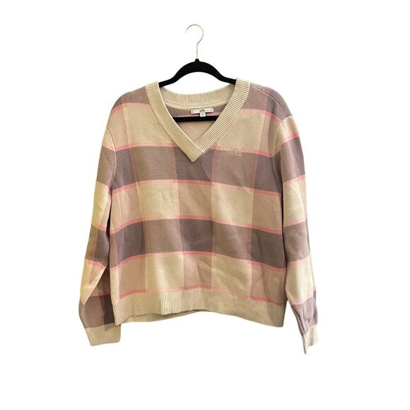 Van's PLAID V-NECK OVERSIZED SWEATER - Picture 5 of 5